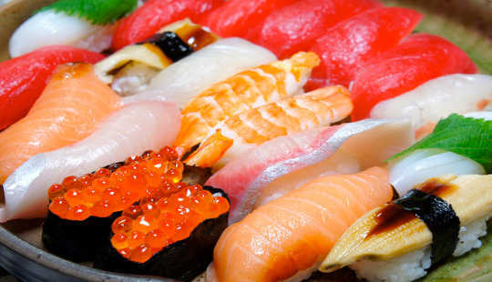 Japanese people are more likely to crave sushi because it’s what they eat regularly. Kana Hata/Flickr, CC BY