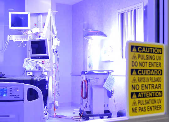 UV disinfection, which can be performed by robots like this, reduces hospital-acquired infections (how ultraviolet light can disinfect indoor spaces)