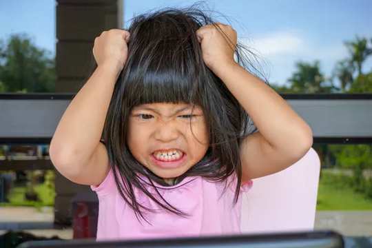 Stressed child with attention deficit hyperactivity disorder (ADHD)