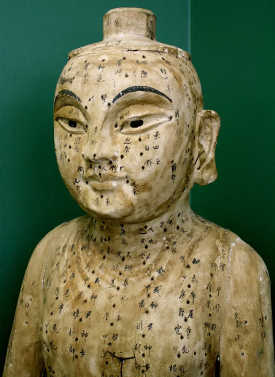 An ancient acupuncture statue.